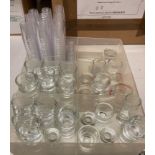 Contents to tray 33 assorted shot glasses,