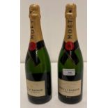 Two 70cl bottles of Moët and Chandon Brut Imperial Champagne