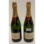 Two 75cl bottles of Moët and Chandon Brut Imperial Champagne