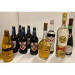 A 70cl bottle of Pimm's No: 1, a 70cl bottle of Volari Gently Sparkling medium red wine,