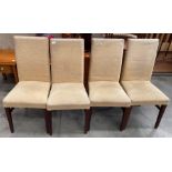 A set of four Laura Ashley dining chairs upholstered in light yellow fabric.