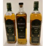 Two 70cl bottles of Bushmills Single Malt Whiskey aged 10 Years Triple Distilled - 40% volume and