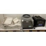 Three assorted electrical items including a Hinari Lifestyle multi food slicer,