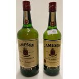A one litre bottle of John Jameson Irish Whiskey - 43% volume and a 700ml bottle of John Jameson