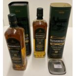 Two 70cl bottles of Bushmills Single Malt Irish Whiskey Triple distilled aged 10 Years - 40% volume