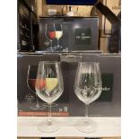 Four boxes of eight Chef & Sommelier Palermo Krysta extra strong crystal 74cl wine glasses (T02)