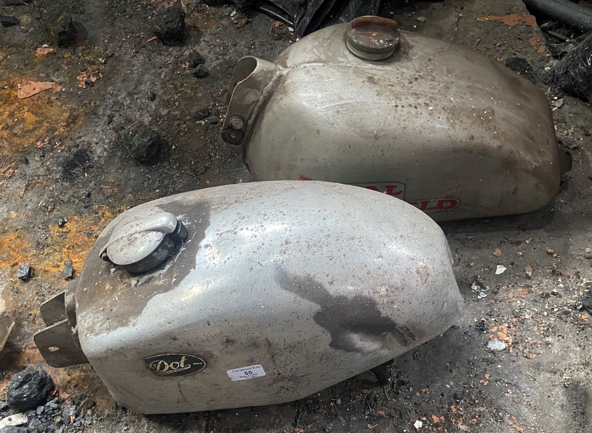 2 x motorcycle petrol tanks - Royal Enfield and DOT. - Image 2 of 2