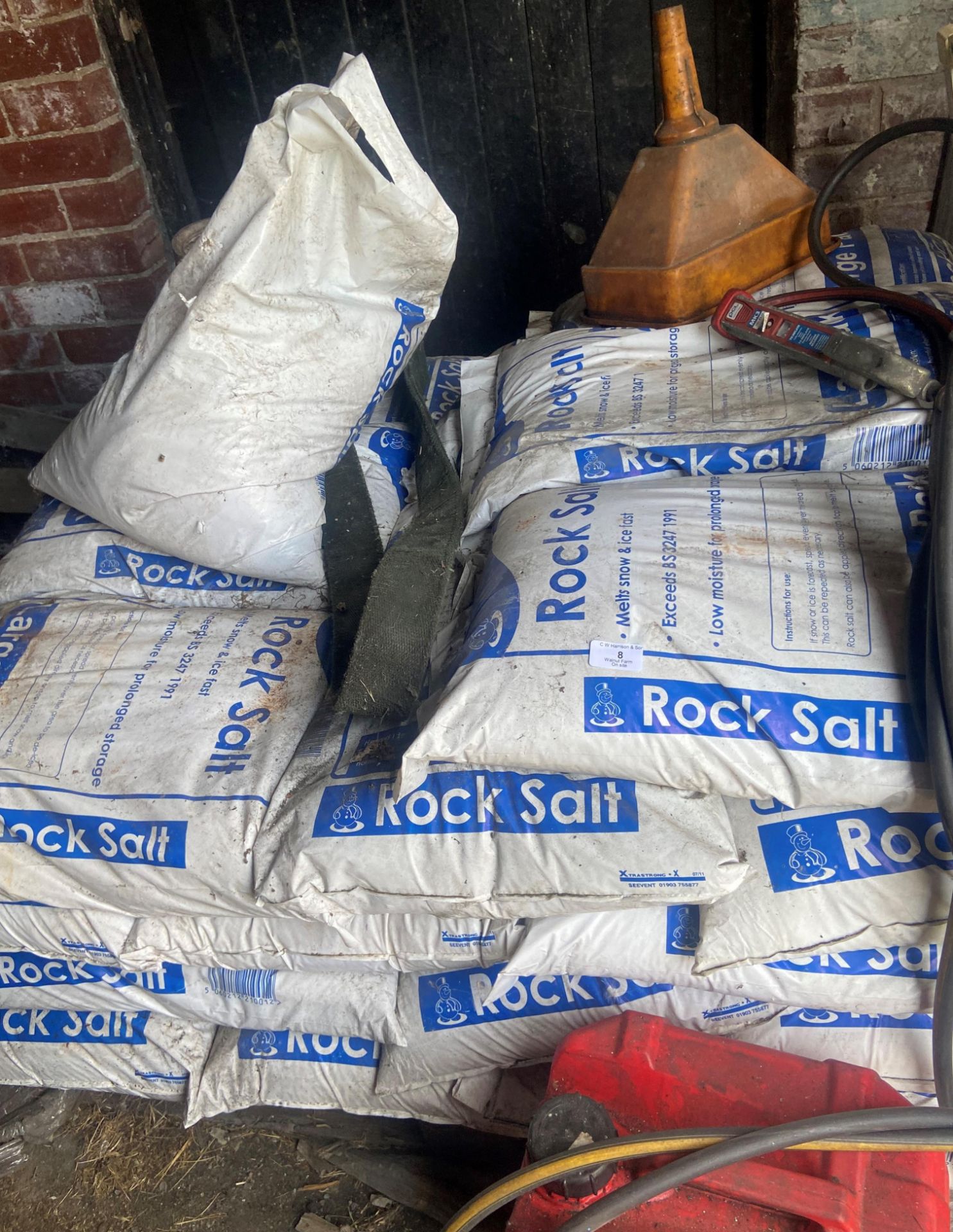 28 x plastic sacks of rock salt.