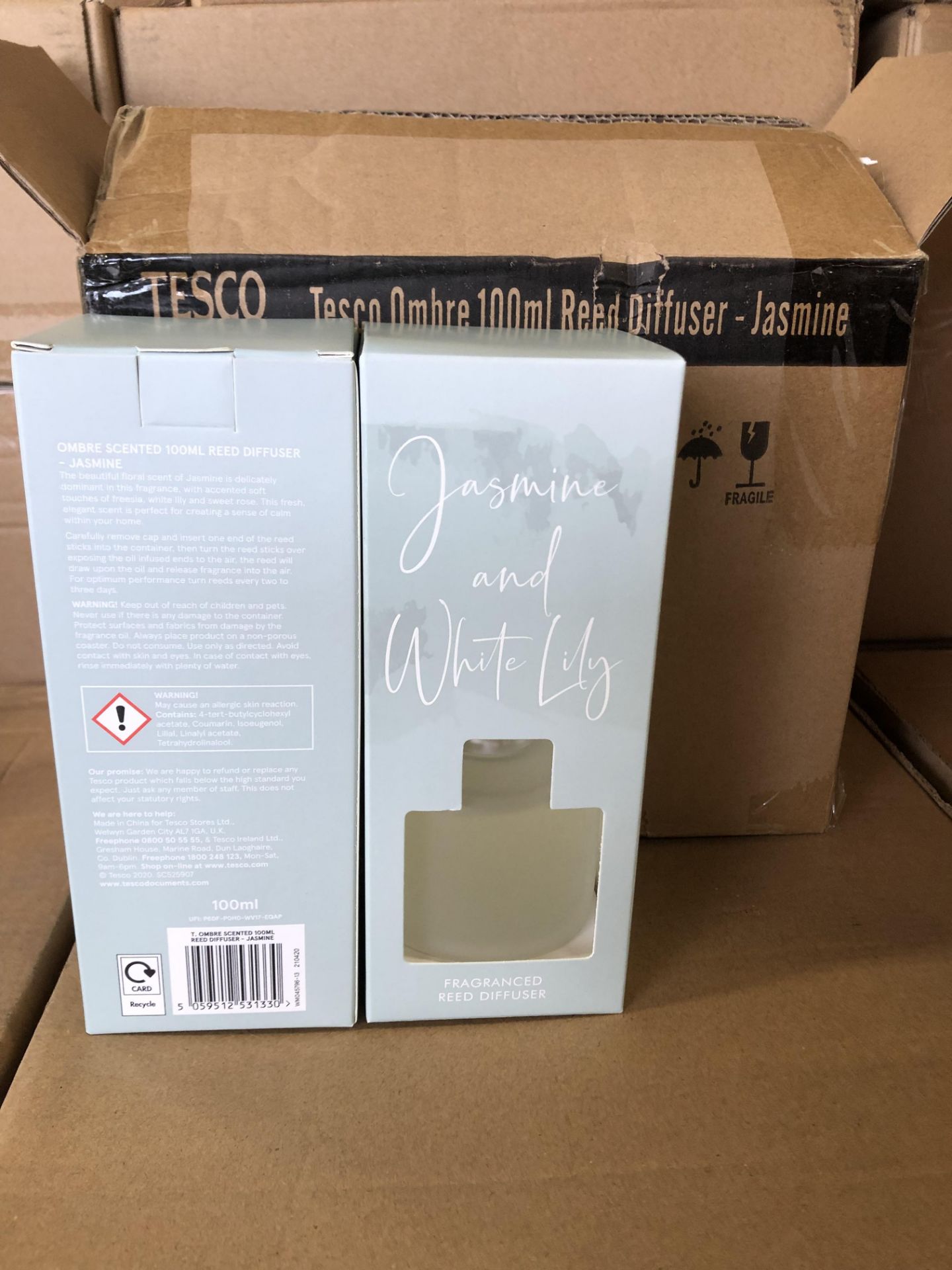 2 BOXES 6 TESCO 100ML DIFFUSER JASMINE (TOTAL QUANTITY 12)