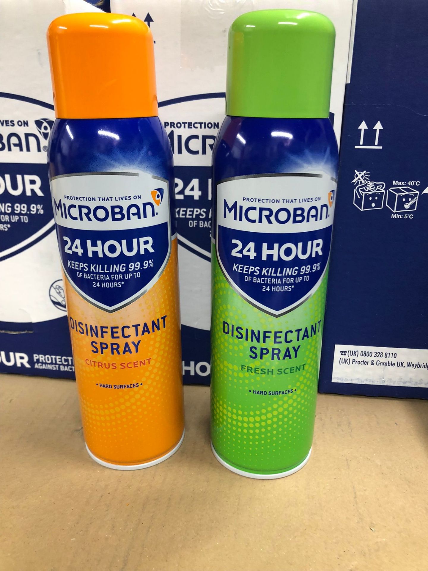 2 BOXES X 8 PROCTOR & GAMBLE DISINFECTANT AEROSOL 400ML CITRUS & FRESH SCENT ALL DATED 2023 (TOTAL