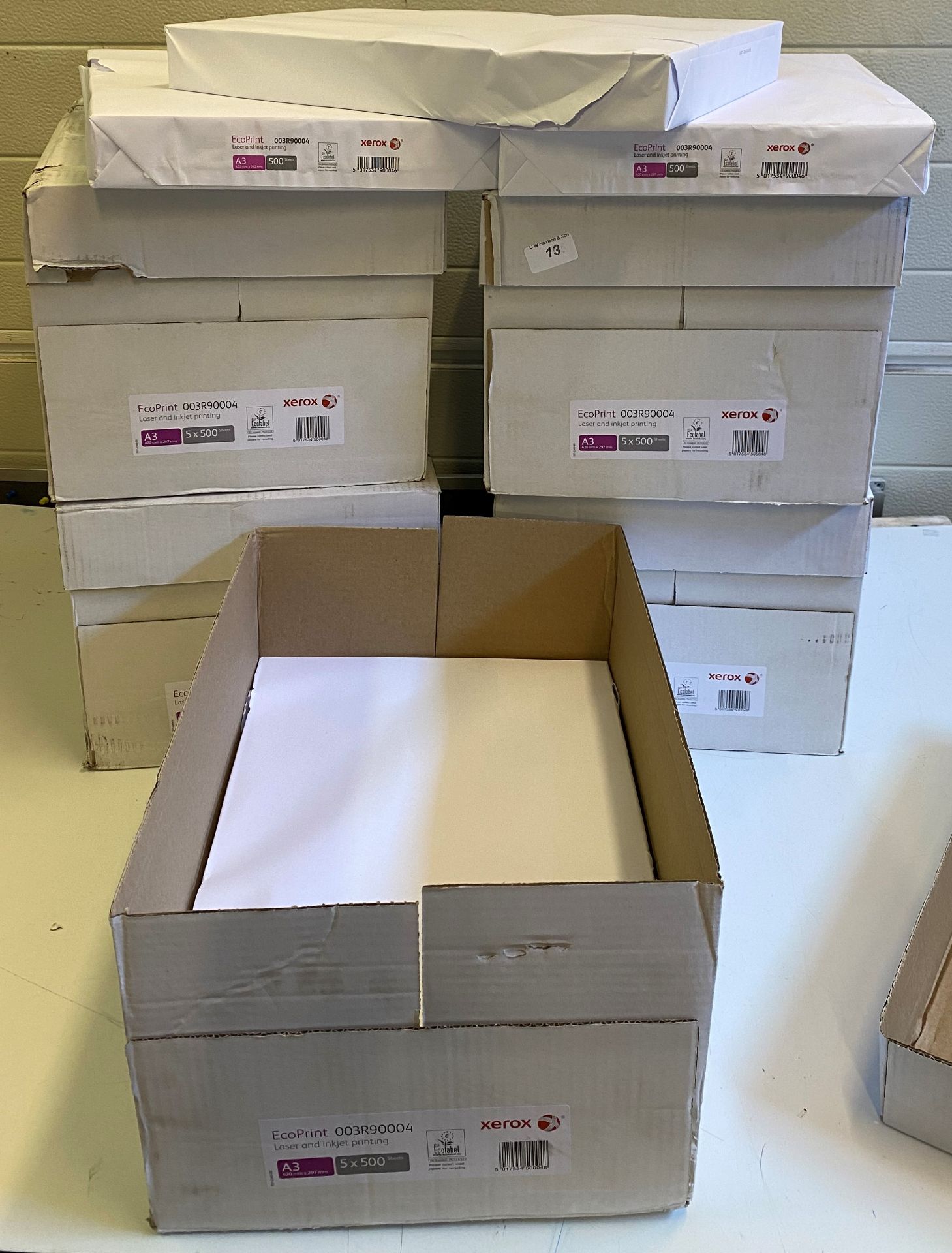 5 boxes of 5 reams each Xerox Eco print 003R9004 500 sheets per ream A3 White laser and inkjet