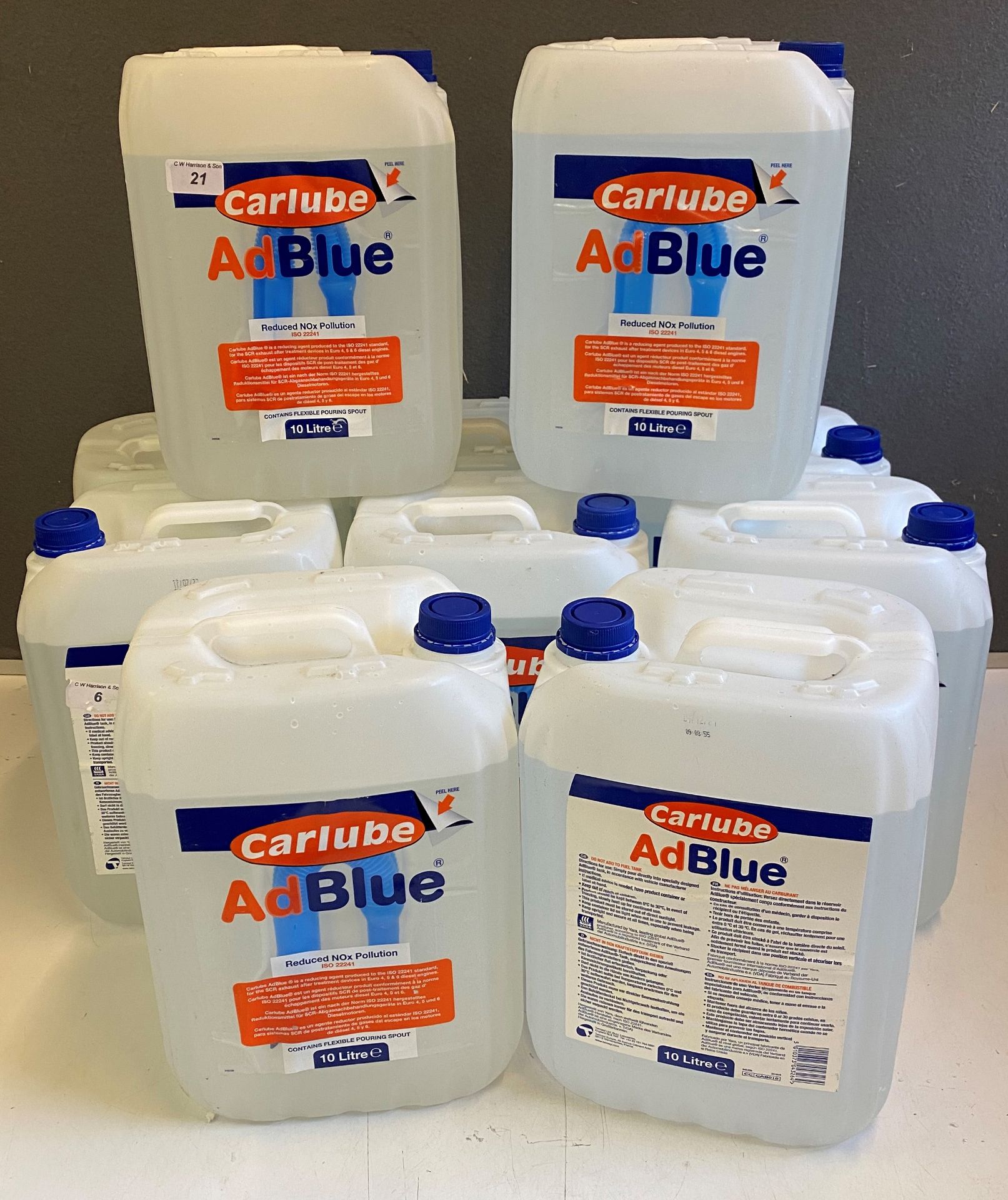 10 x 10 litre tubs carlube AD Blue with Flexible pouring spout