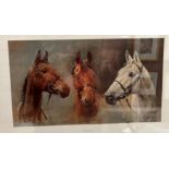 S L Crawford, framed print 'The Three Kings' - Desert Orchid, Red Rum and Arkle,