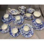 Thirty pieces of Royal Crown Derby blue and white (Mikado) patterned part dinner service,