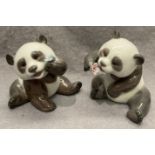 A pair of Lladro Pandas both 'A Happy Panda' no.