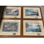 Ken Zylla, four framed commemorative prints from the North American Game Bird Series,