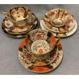 Three Royal Crown Derby trio sets, cup,