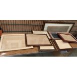 Seven various picture frames, the largest 56cm x 46cm.