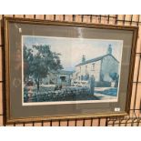 Stuart Walton '75', framed coloured print 'Emmerdale Farm', 40cm x 60cm,