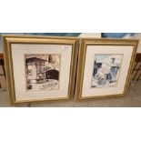 Pair of framed prints, Gozo Malta scenes,
