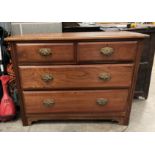 A stained mahogany four drawer (two long, two short) chest of drawers,