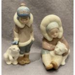 A Lladro Eskimo figurine with polar bear no. 5.