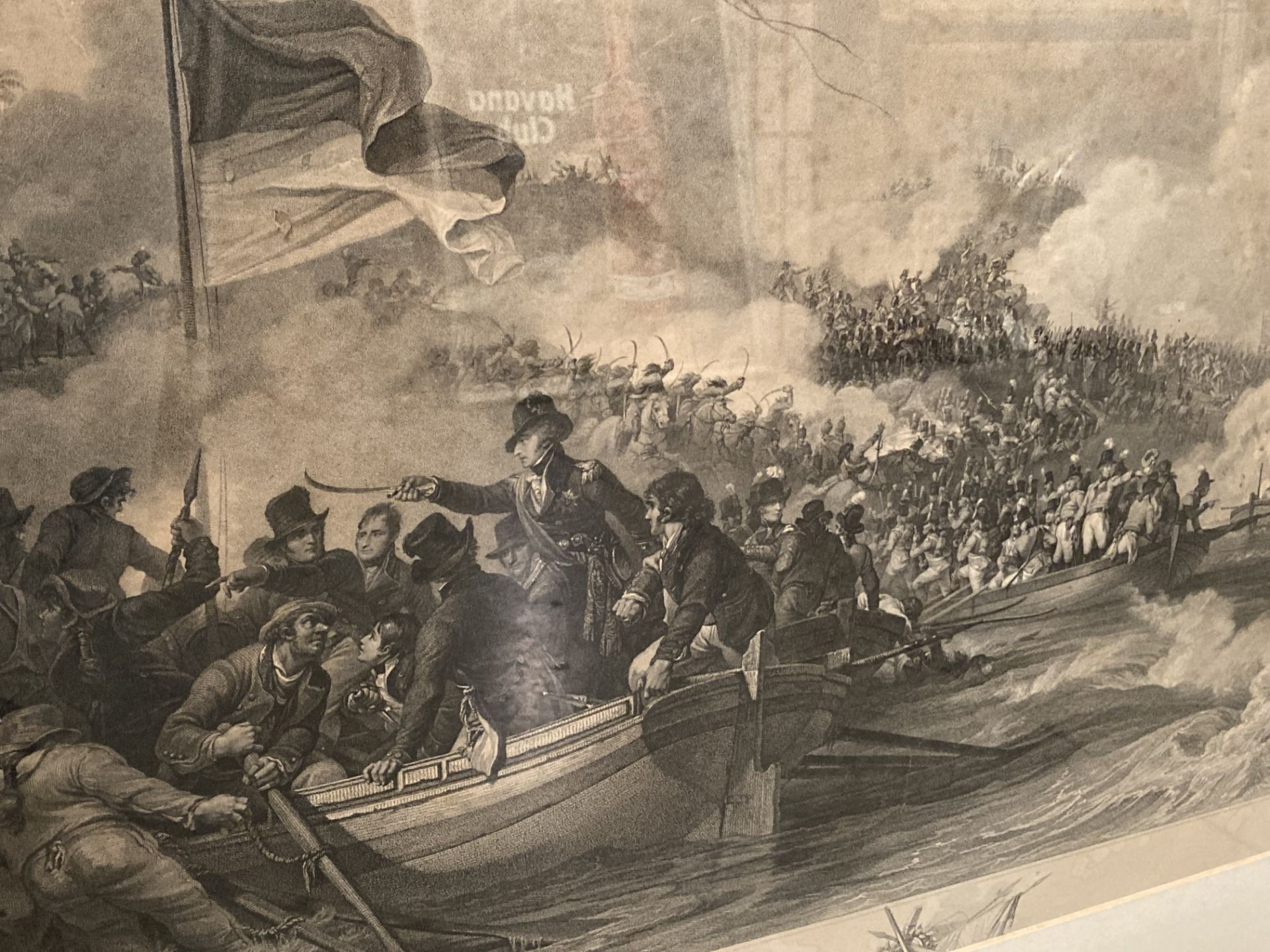A large framed engraving of a naval sea landing after Philip James de Loutherbourg, - Image 2 of 2