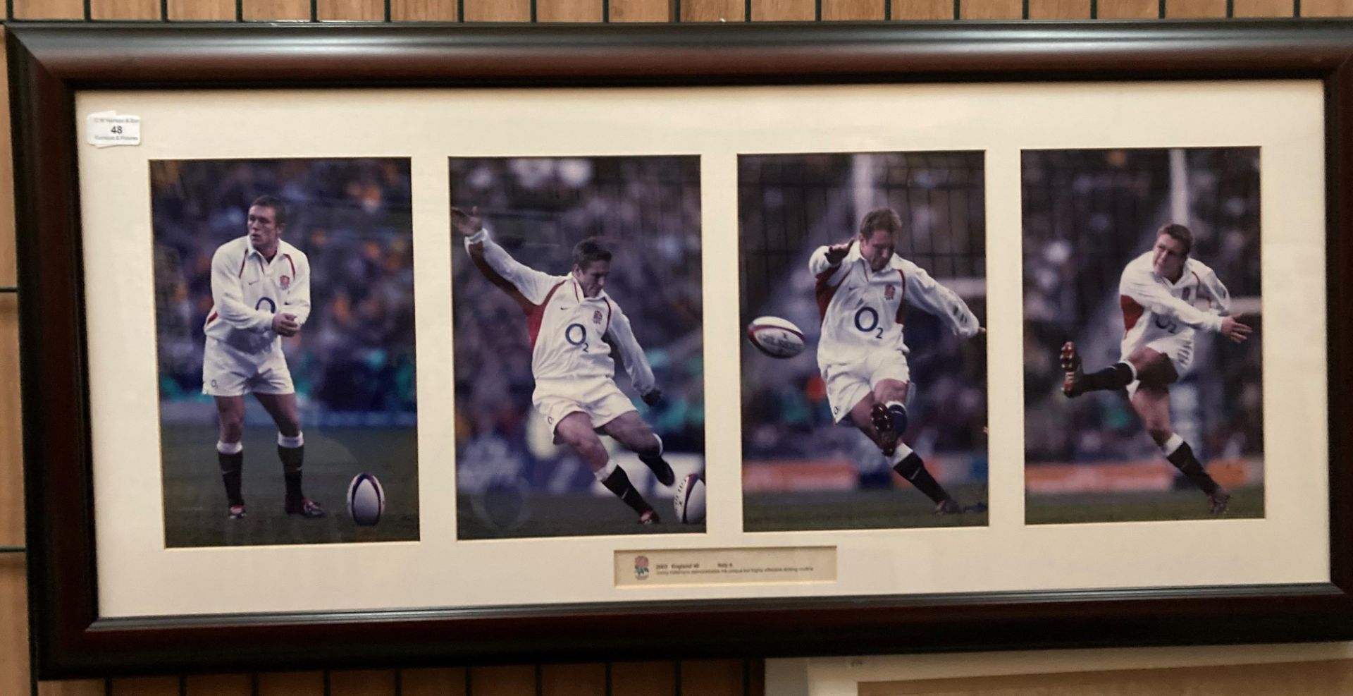 Jonny Wilkinson a framed montage from the England vs Italy Six Nations International in 2003