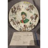 Lester Piggott interest - a boxed Coalport plate 'The Lester Piggott plate' specially commissioned