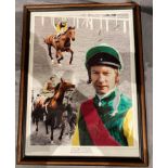 Lester Piggott interest - A signed photograph montage Lester Piggott and Nijinsky 1970 Triple Crown