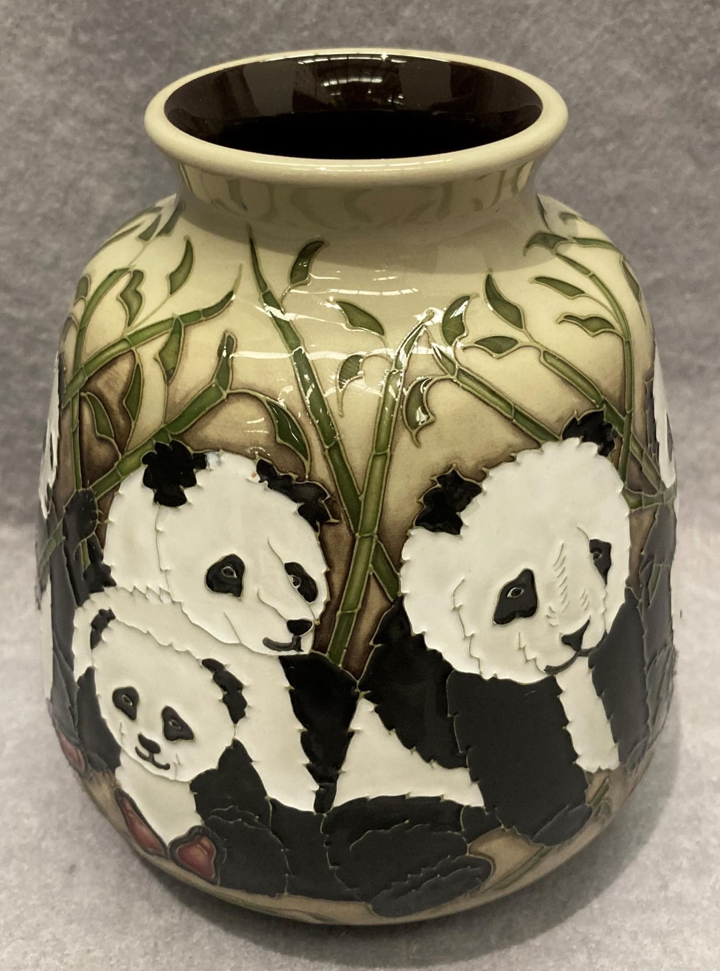 A Moorcroft 2010 The Family Panda Limited Edition vase by Marie Penkethman, no.