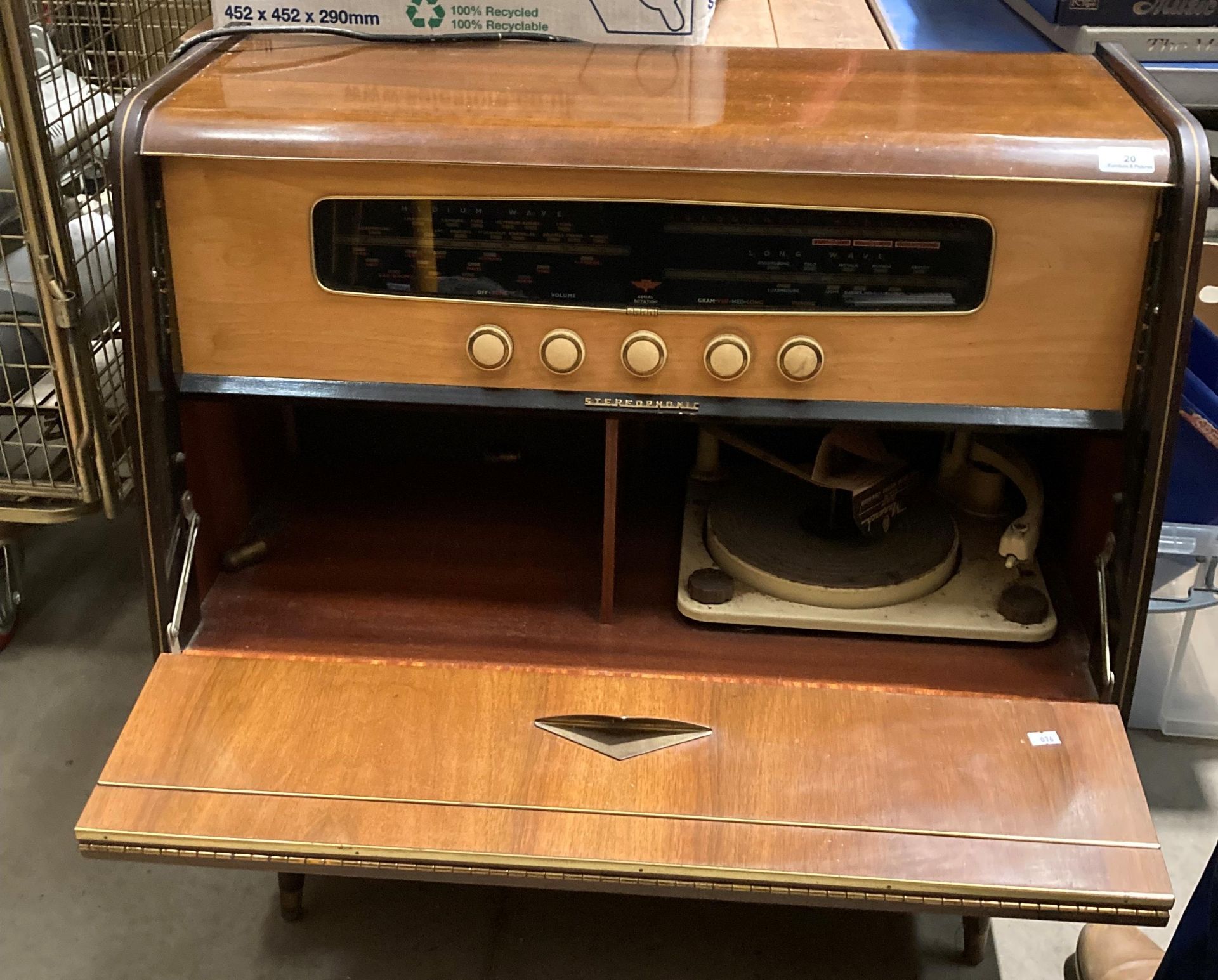 An Interlude Stereophonic teak cased radiogram, 78cm x 69cm x 79cm high, tested, - Image 4 of 5