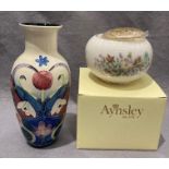 Two items, an Old Tupton Ware floral patterned vase,