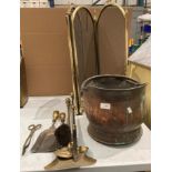 Copper coal bucket,