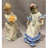 Two Lladro girl figurines - 'Valencianita' no. 4.841, 17cm, complete with box and 'Juanita' no.
