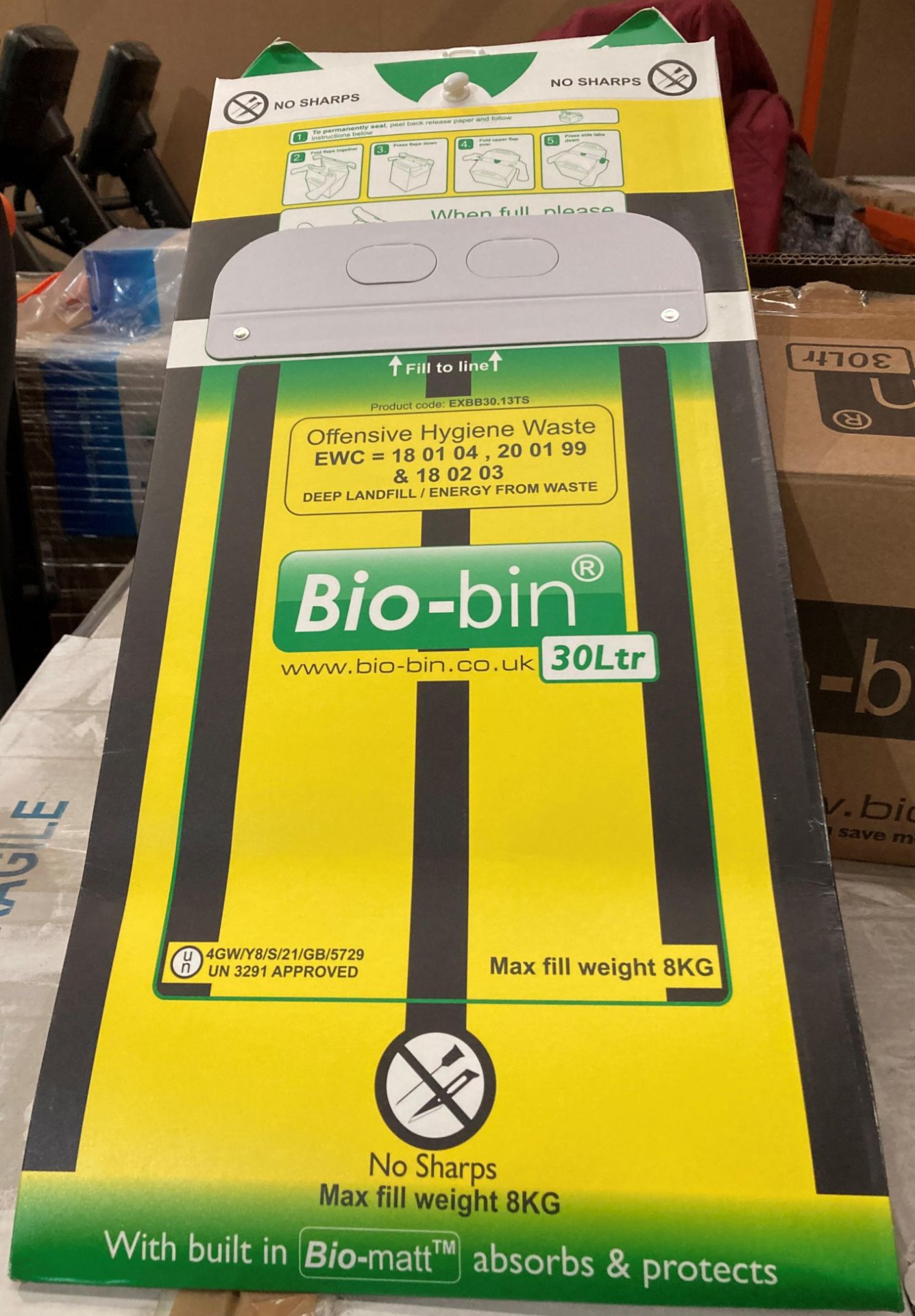 200 x 30 litre yellow Bio bins (20 outer boxes)