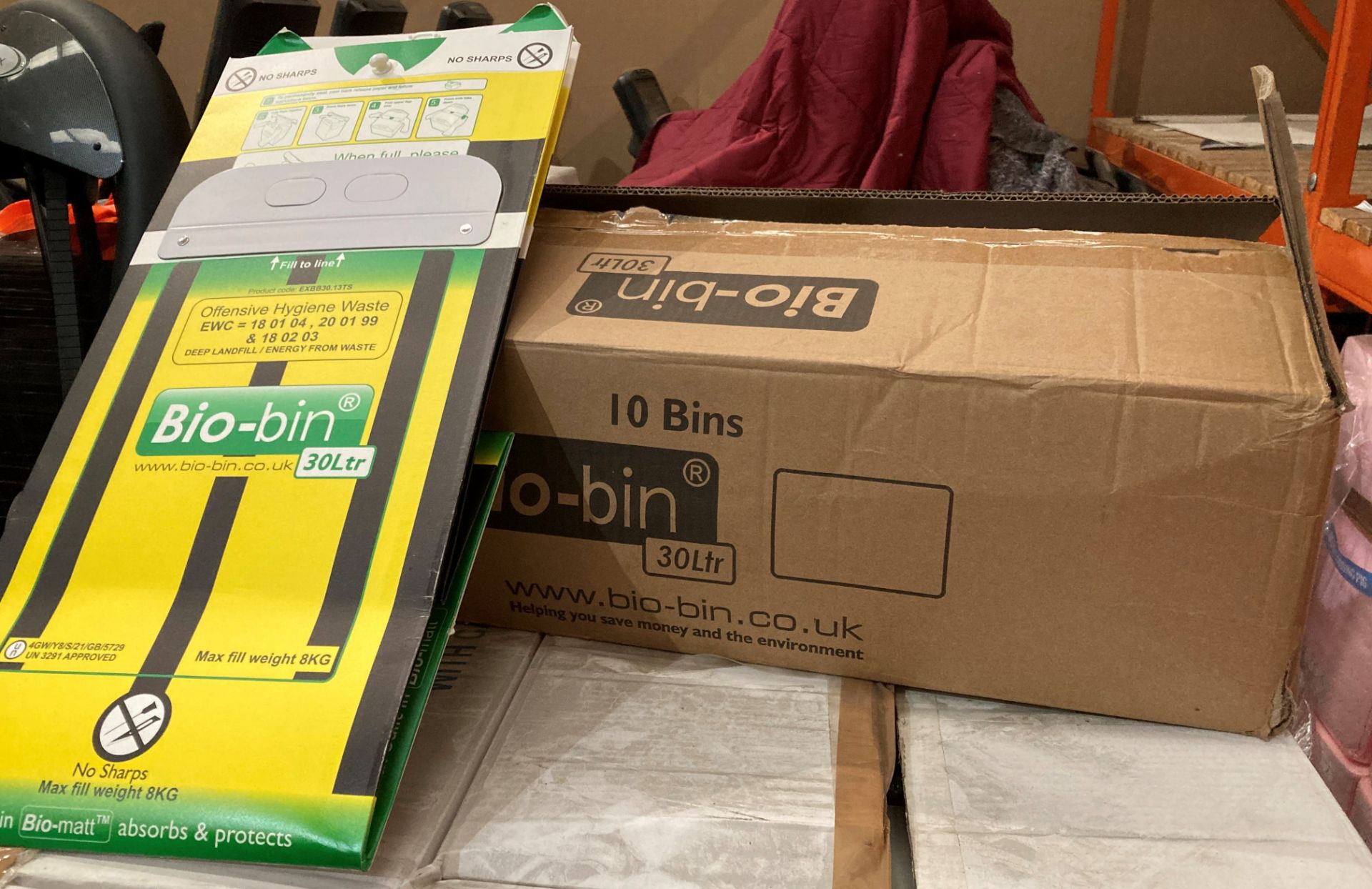 160 x 30 litre yellow Bio bins (16 outer boxes)