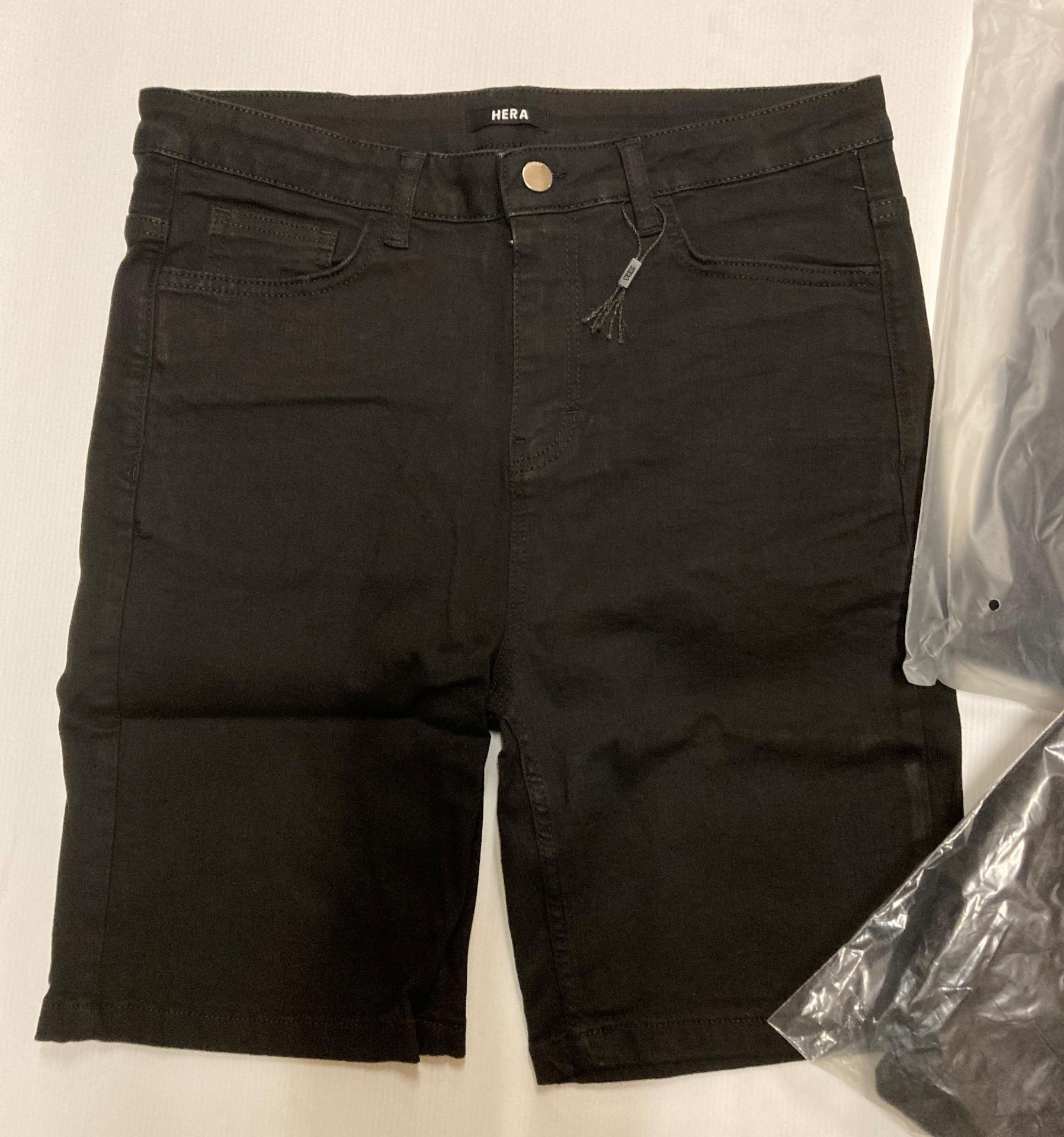 4 x items - 2 x Hera black denim shorts (size 32) and 2 x Hera slim fit black denim shorts with - Image 2 of 3