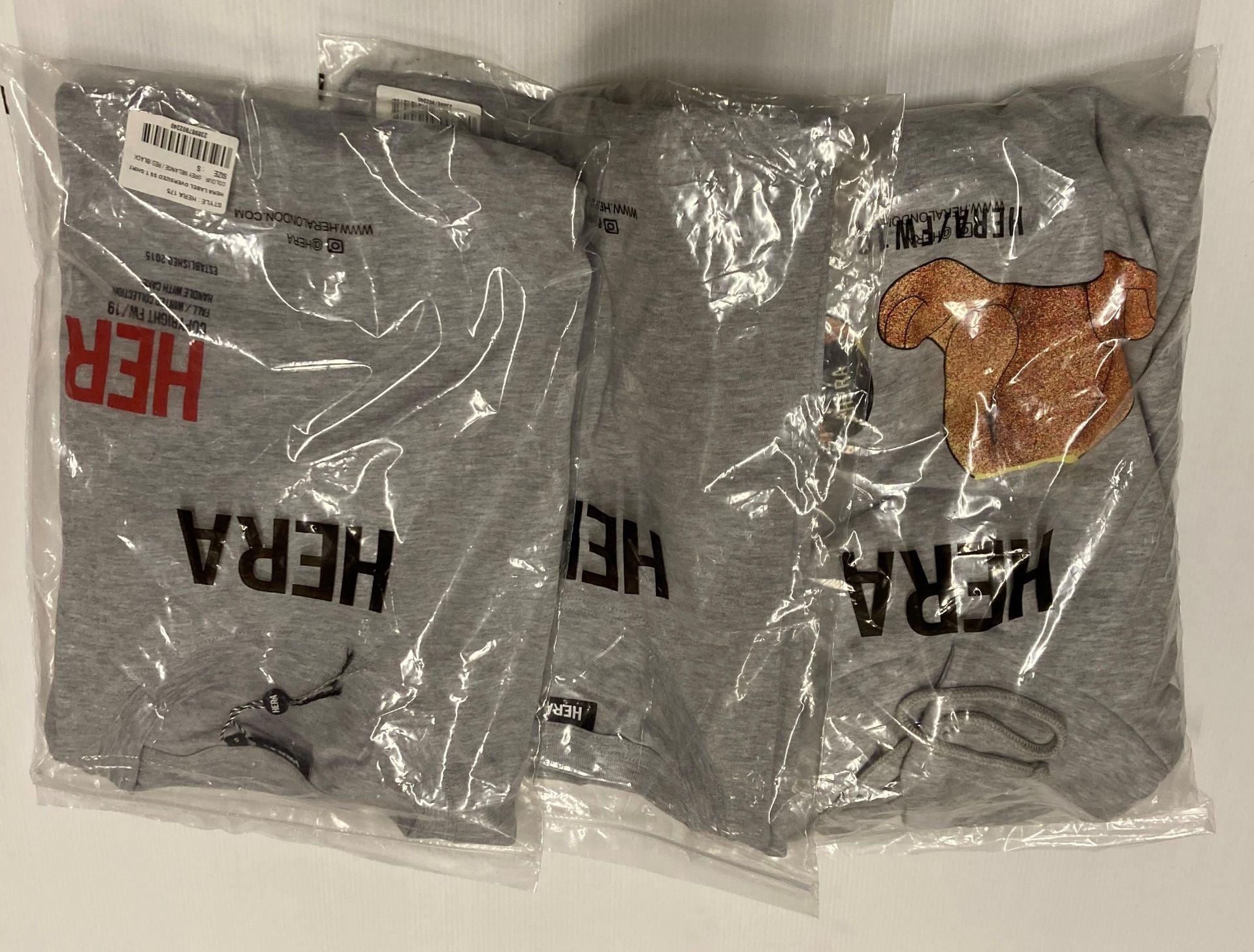 3 x items - 1 x Hera bear printed hoodie, grey (size L) and 2 x Hera oversized t-shirts, - Image 4 of 4