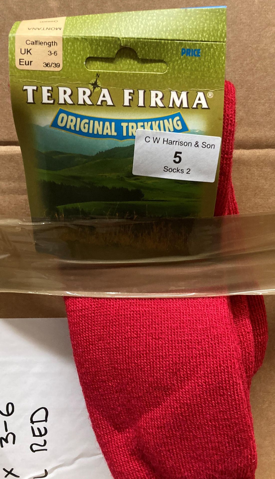 36 x pairs of Terra Firma trekking socks (wool/nylon) sizes 7-10 & 3-6,