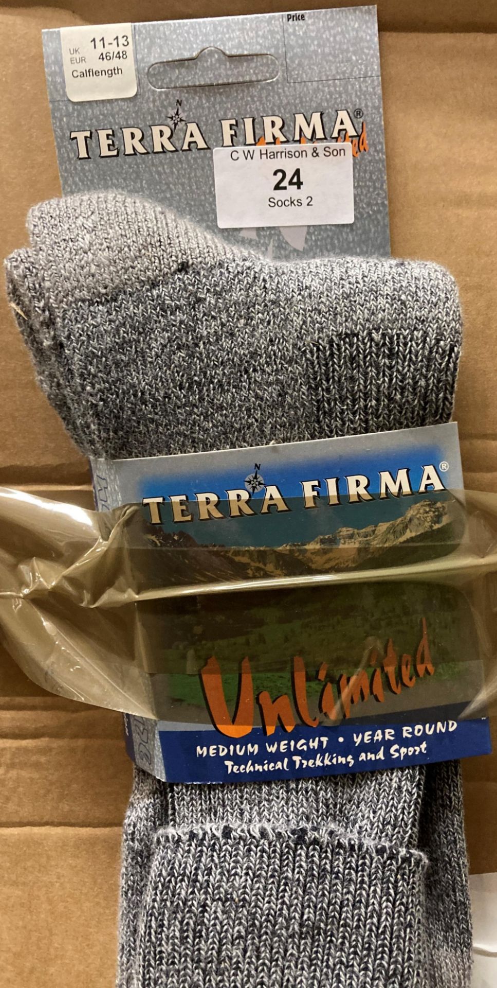 18 x pairs of Terra Firma trekking socks (wool/nylon) size 11-13,