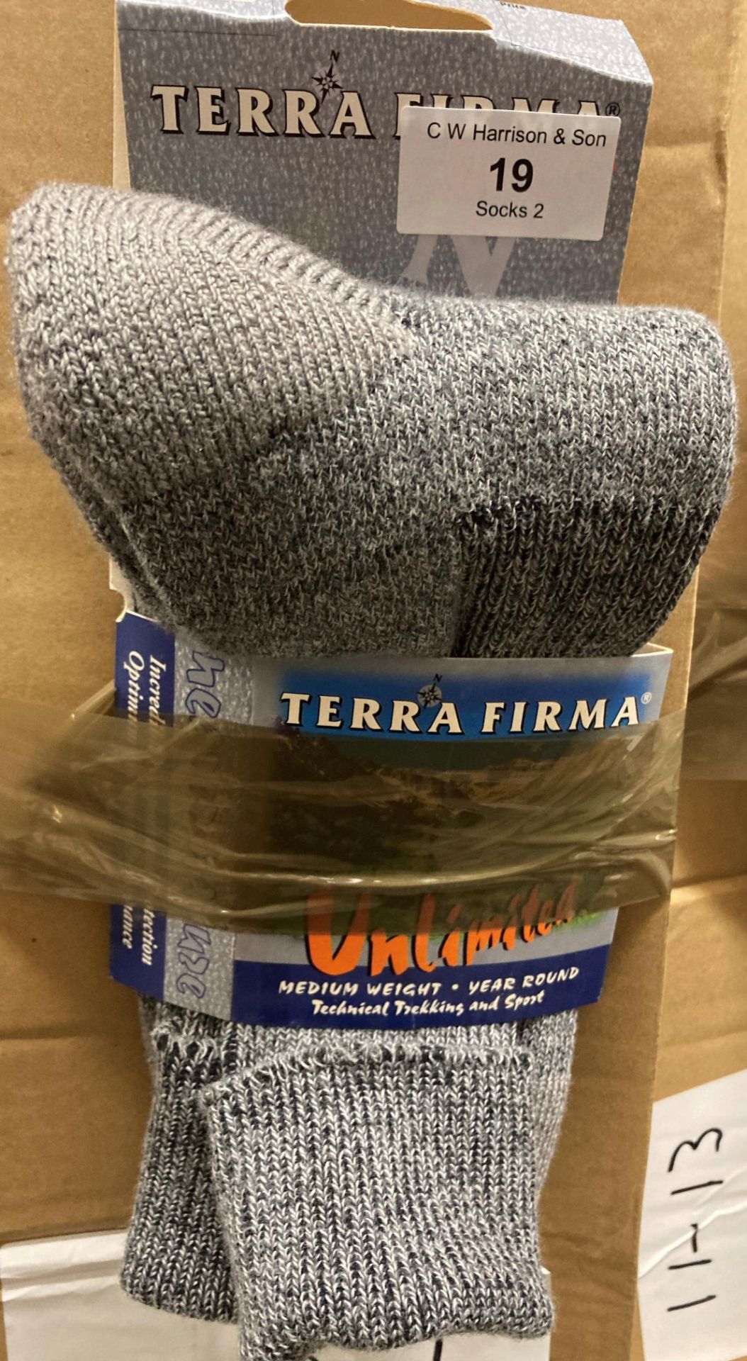 18 x pairs of Terra Firma trekking socks (wool/nylon) size 11-13,