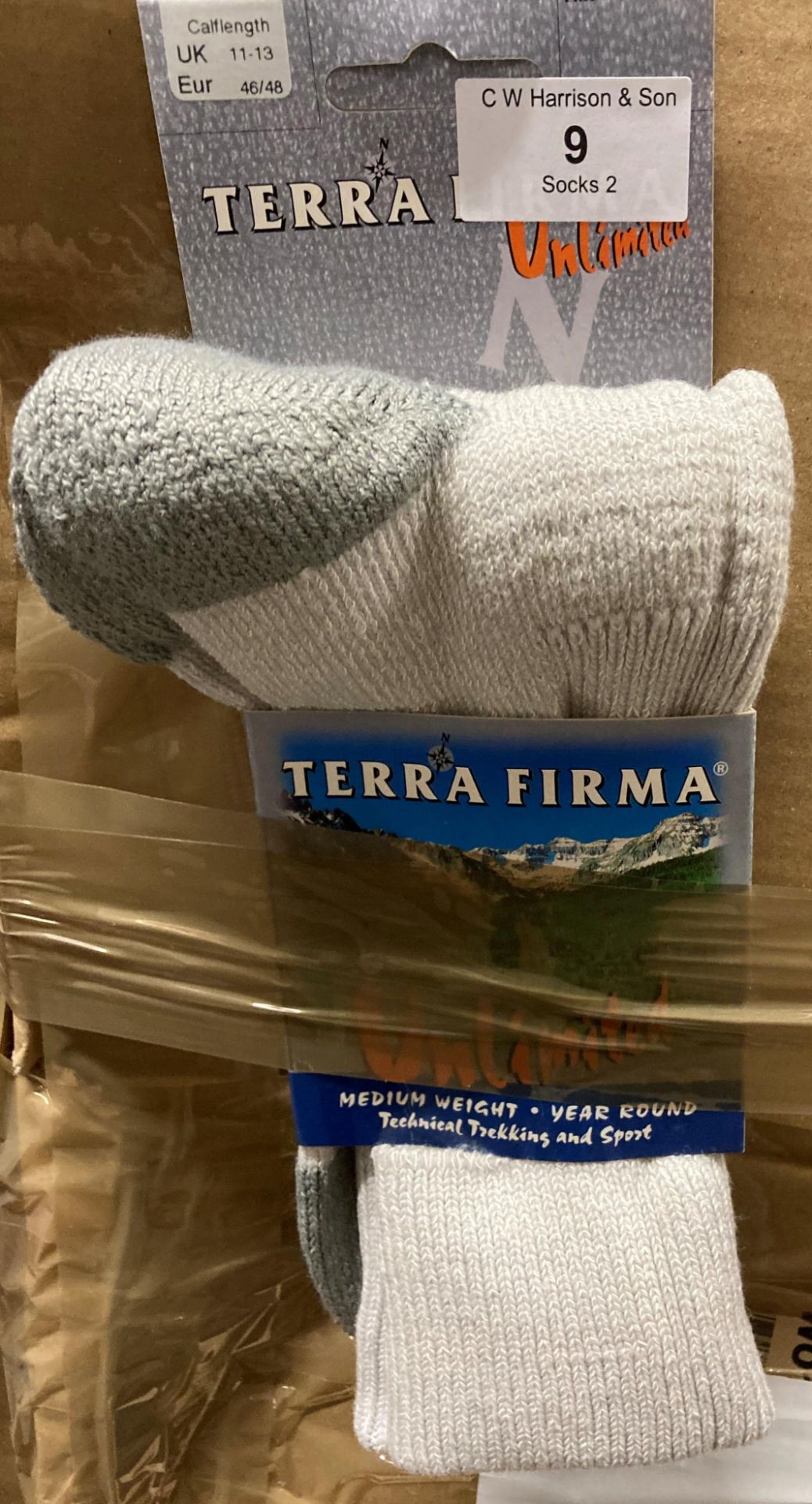 30 x pairs of Terra Firma trekking socks (wool/nylon) size 9-11,