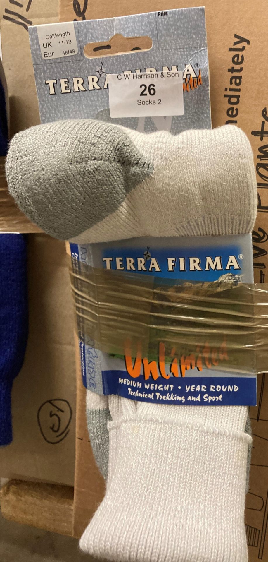 20 x pairs of Terra Firma trekking socks (wool/nylon) size 9-11,