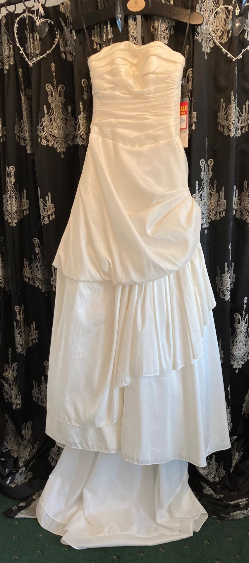 Taffeta A-Line gown, ivory, size UK 12.