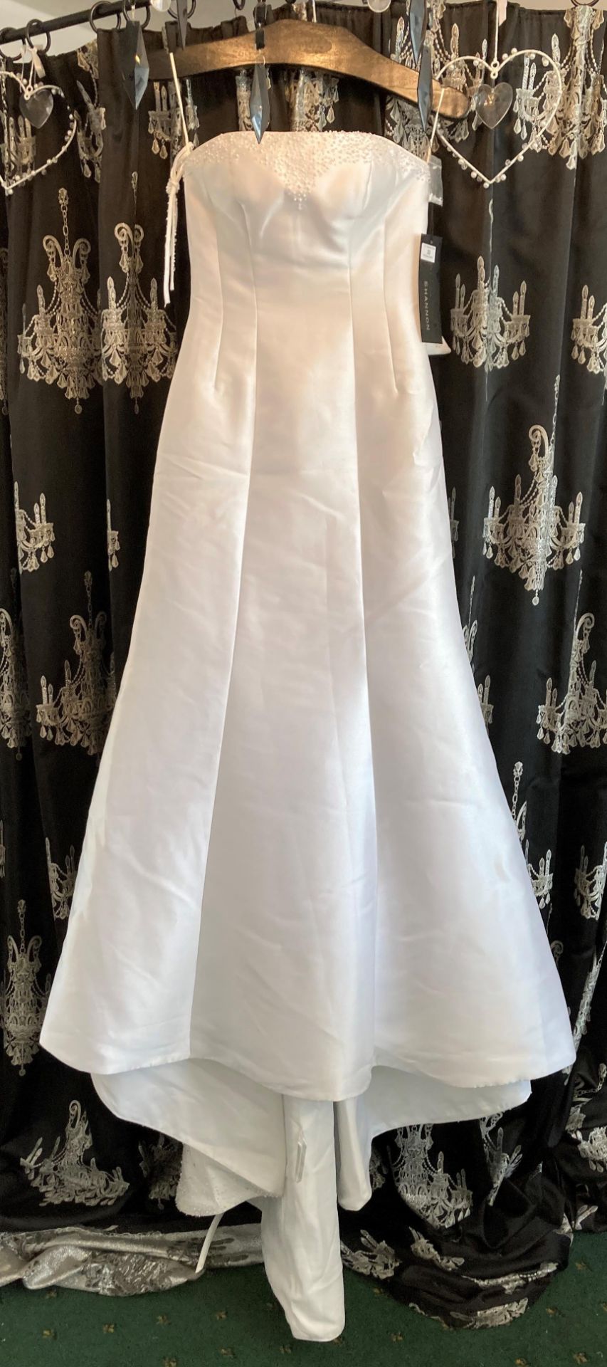 Lace Bridal Collection mikado satin mermaid gown, white, size UK 10.