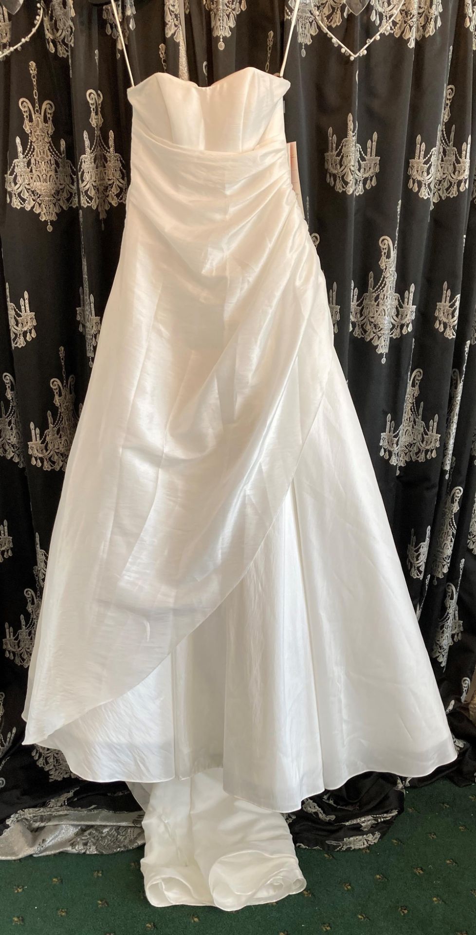 Taffeta ball gown, light ivory, size UK 10.