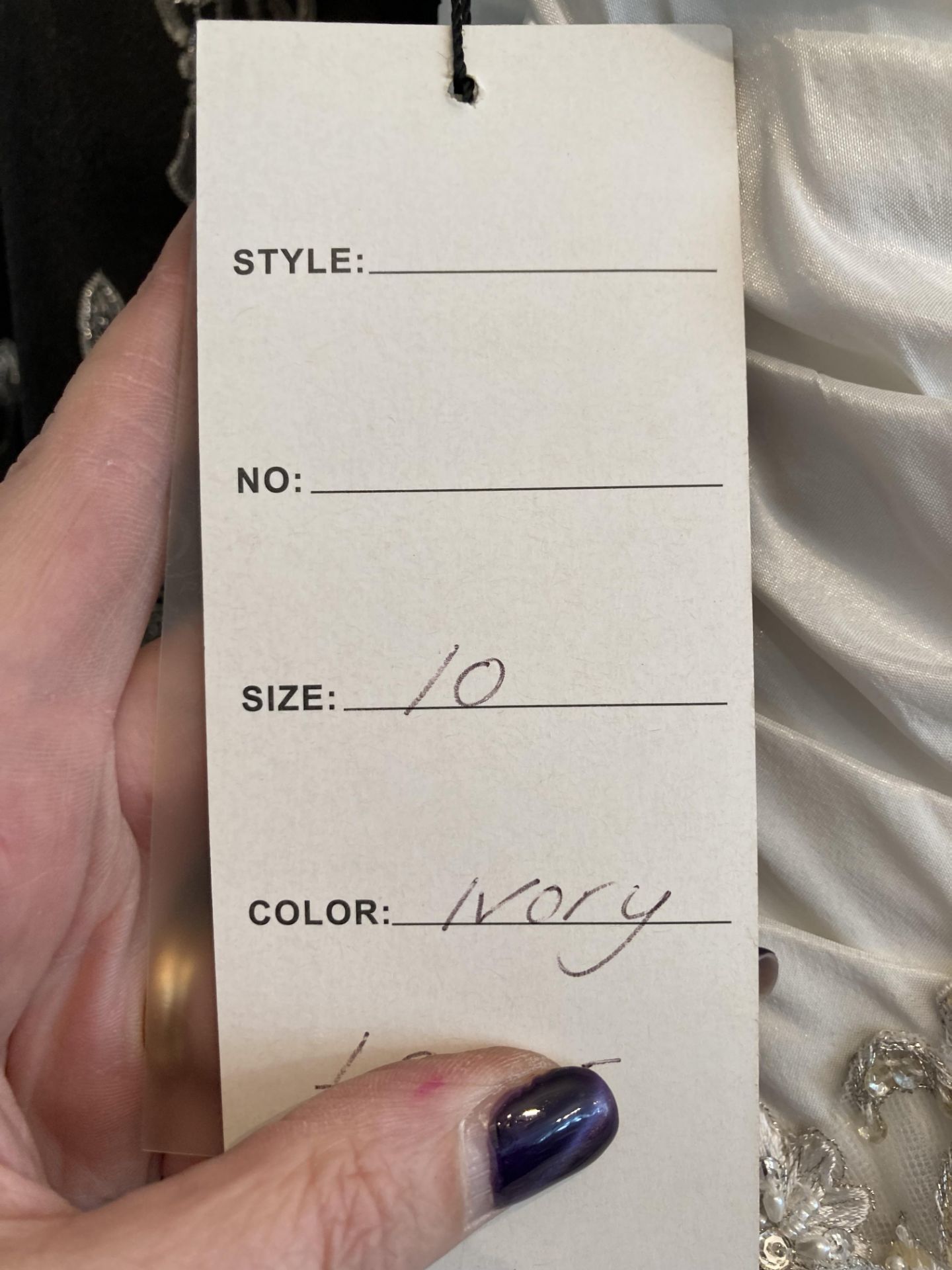 Alyce Designs gown, ivory, size UK 10. - Image 3 of 4