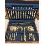 A Walker and Hall Sheffield 85 piece canteen of plated cutlery (location J05)