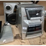 A Panasonic SA-AK44CD stereo system with two speakers (location saleroom 1 QA03)